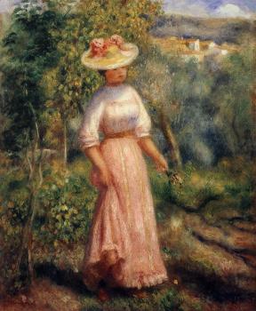 皮埃爾 奧古斯特 雷諾阿 Young Woman in Red in the Fields